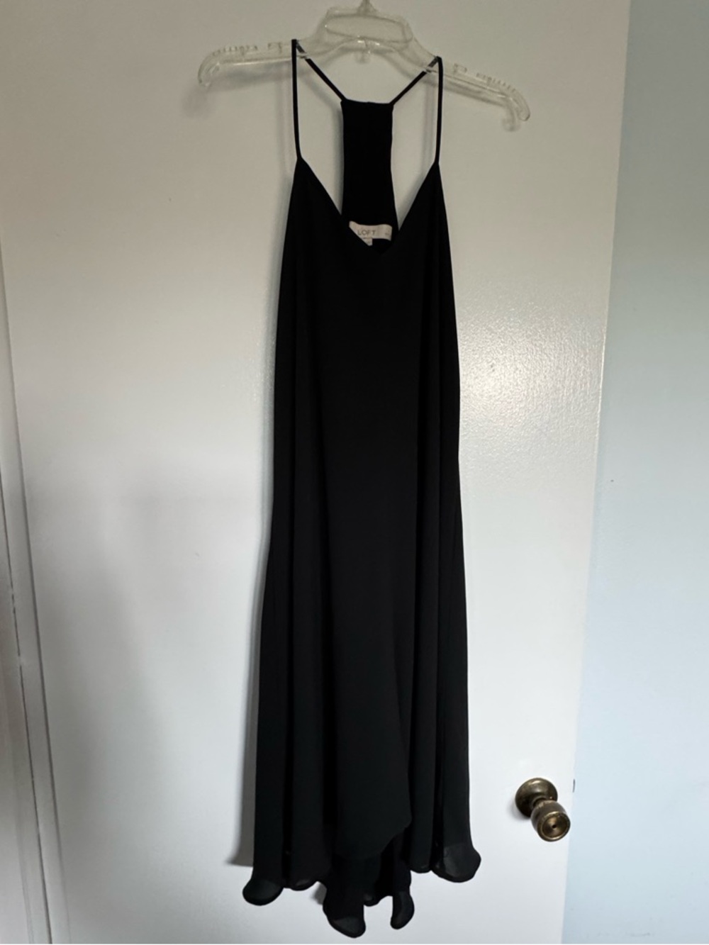 LOFT Black Asymmetrical high-low halter Dress